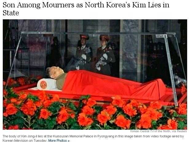 Trupul neinsufletit al lui Kim Jong-il